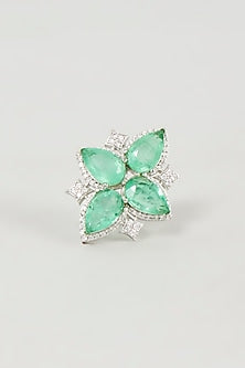 White Finish Cubic Zirconia Ring