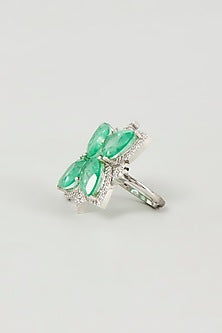 White Finish Cubic Zirconia Ring