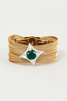 Gold Finish Cubic Zirconia Bracelet
