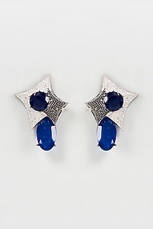 White Finish Zircon Dangler Earrings
