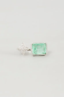 White Finish Cubic Zirconia Ring