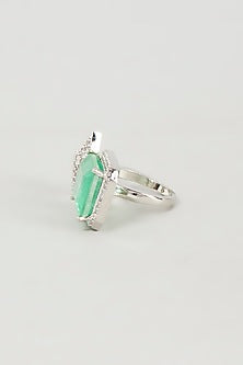 White Finish Cubic Zirconia Ring
