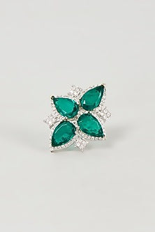 White Finish Cubic Zirconia Ring