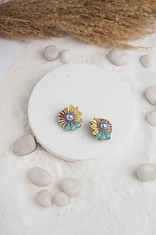 Multi-Colored Stone & Sequinned Choker Necklace Set