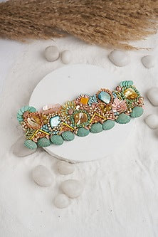 Multi-Colored Stone & Shell Choker Necklace Set