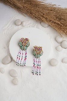 Multi-Colored Stone & Sequinned Necklace Set