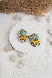 Yellow Stone Dangler Earrings