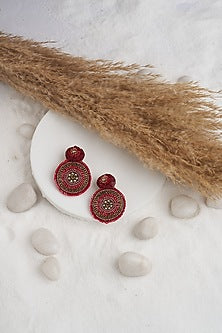 Multi-Colored Antique Beaded Dangler Earrings