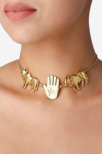 Gold Finish Brass Choker