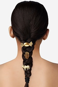 Gold Finish Cow Hair Pin