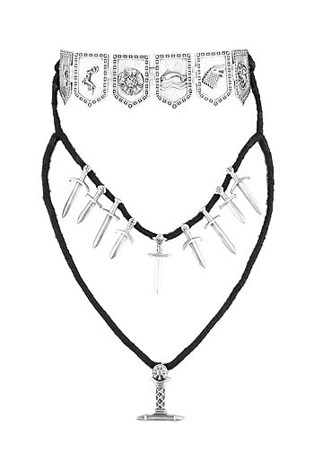 Silver Finish Tale Of Seven Kingdoms Layered Necklace