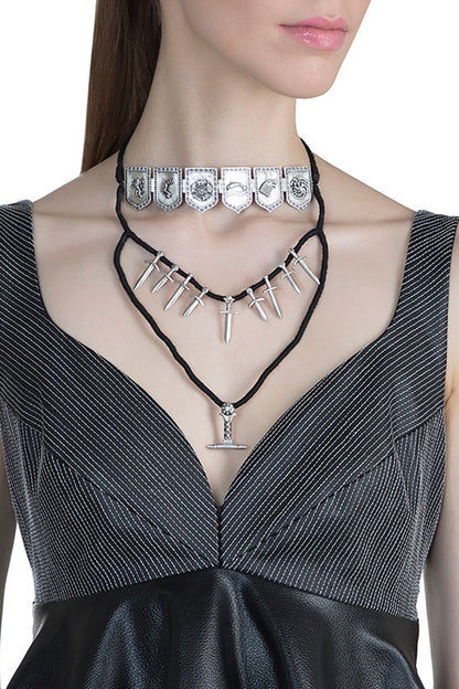 Silver Finish Tale Of Seven Kingdoms Layered Necklace