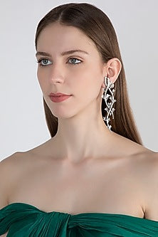 Silver Finish Winterfell Motif Earrings