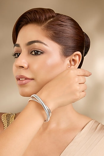 Two-Tone Finish Bangle In Sterling Silver