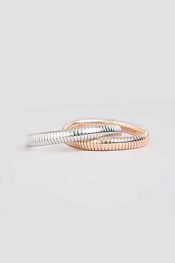Two-Tone Finish Bangle In Sterling Silver