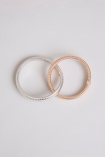 Two-Tone Finish Bangle In Sterling Silver