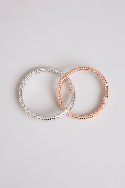 Two-Tone Finish Bangle In Sterling Silver