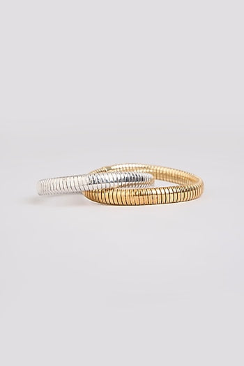 Two-Tone Finish Bangle In Sterling Silver