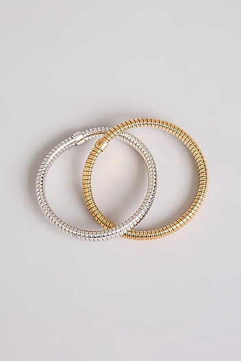 Two-Tone Finish Bangle In Sterling Silver
