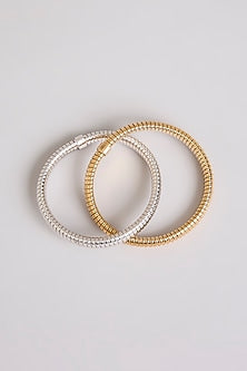 Two-Tone Finish Bangle In Sterling Silver