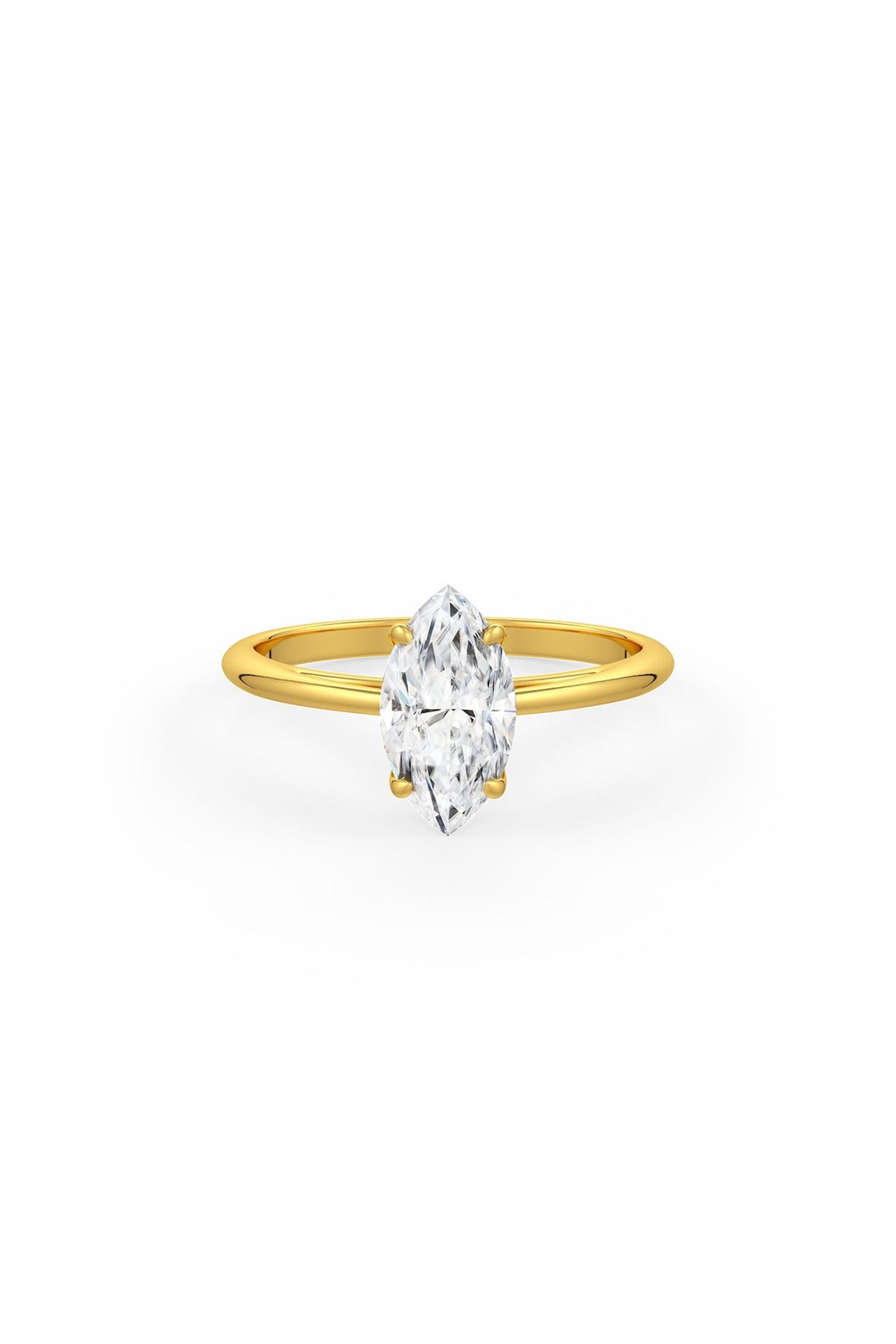 Gold Finish Heart Shaped Cubic Zirconia Ring In Sterling Silver