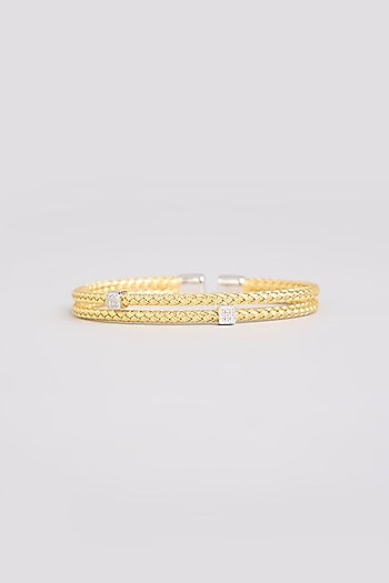 Gold Finish Bracelet In Sterling Silver
