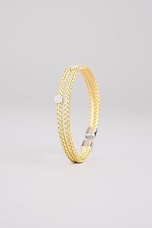 Gold Finish Bracelet In Sterling Silver