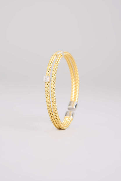 Gold Finish Bracelet In Sterling Silver