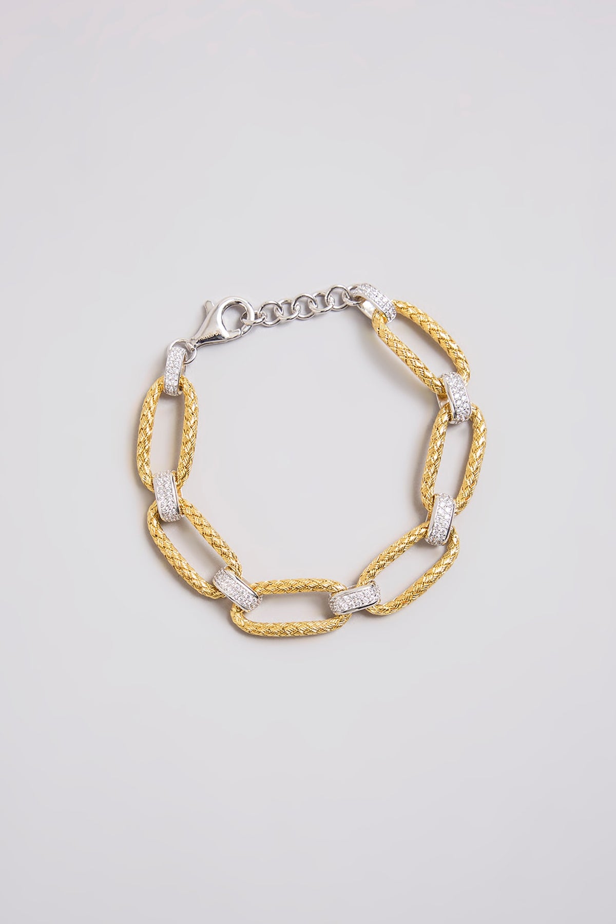 Gold Finish Bracelet In Sterling Silver