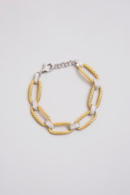 Gold Finish Bracelet In Sterling Silver