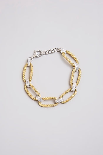 Gold Finish Bracelet In Sterling Silver