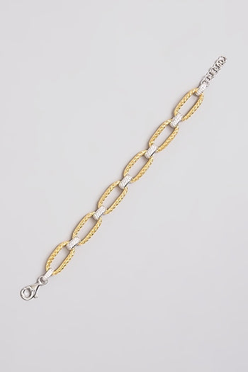 Gold Finish Bracelet In Sterling Silver