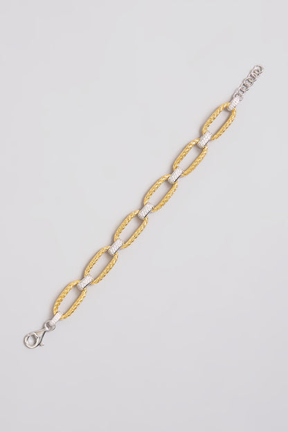Gold Finish Bracelet In Sterling Silver