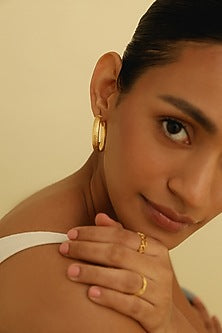 Gold Plated Hoop Earrings In Sterling Silver