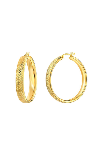 Gold Plated Hoop Earrings In Sterling Silver