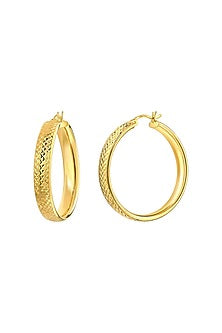 Gold Plated Hoop Earrings In Sterling Silver