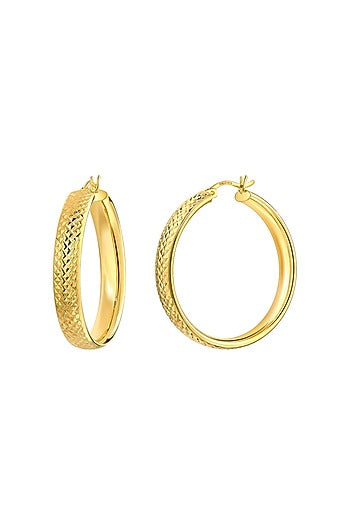 Gold Plated Hoop Earrings In Sterling Silver