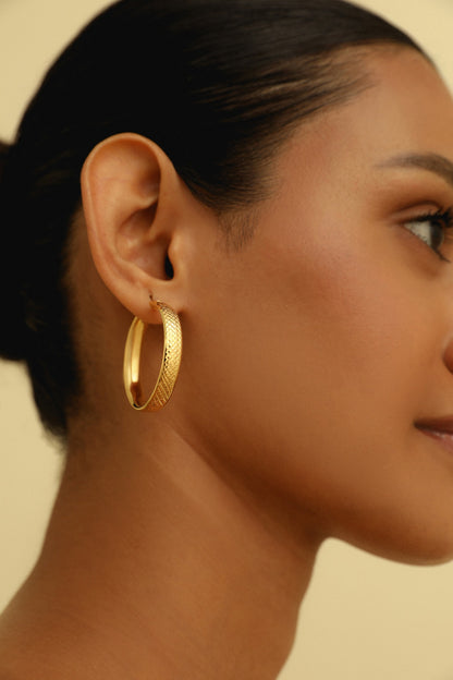 Gold Plated Hoop Earrings In Sterling Silver