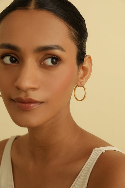 Gold Plated Hoop Earrings In Sterling Silver