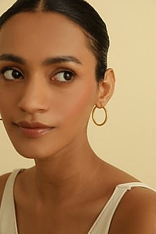 Gold Plated Hoop Earrings In Sterling Silver