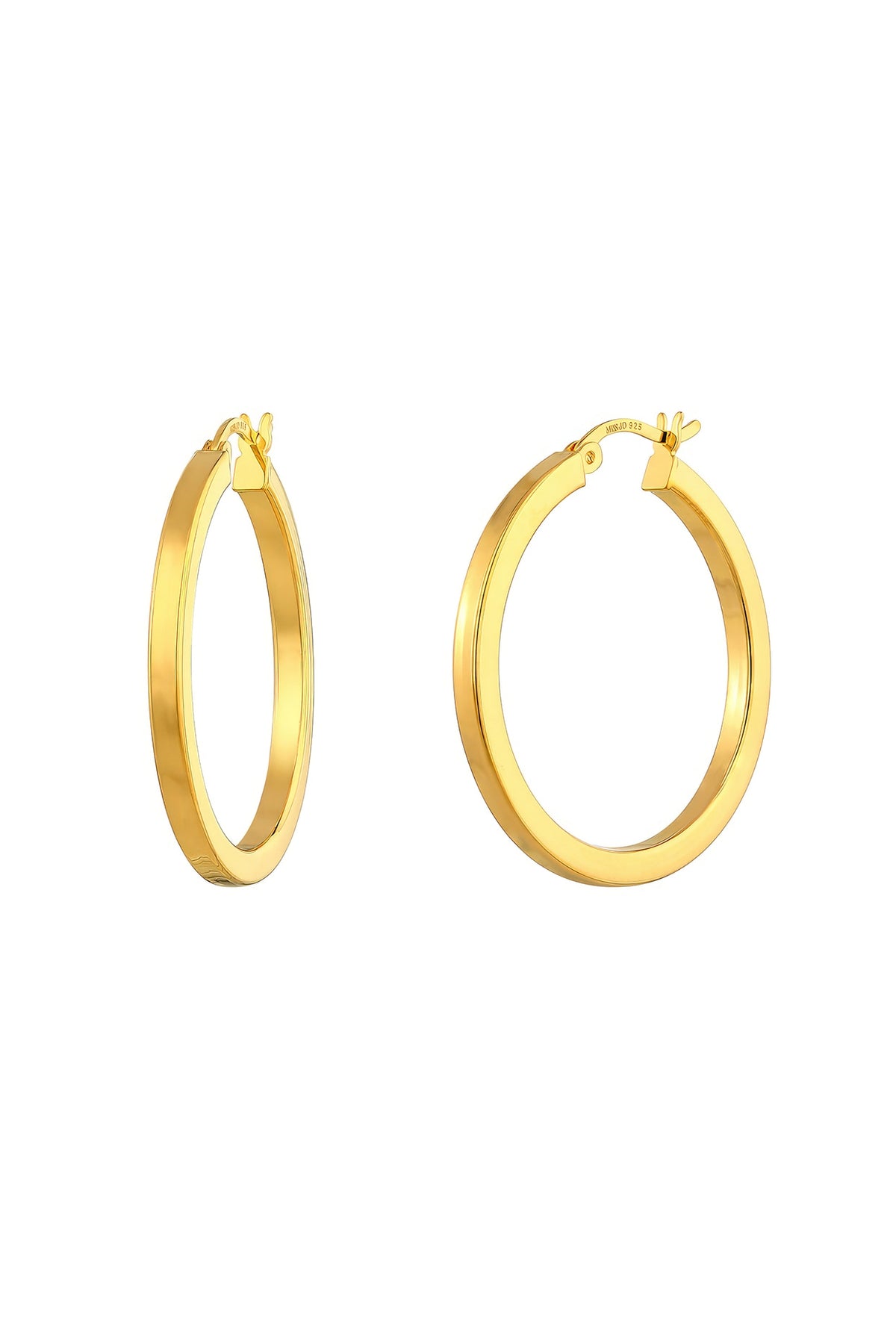 Gold Plated Hoop Earrings In Sterling Silver