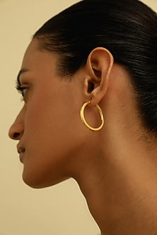 Gold Plated Hoop Earrings In Sterling Silver