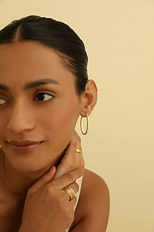 Gold Plated Hoop Earrings In Sterling Silver