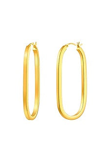 Gold Plated U-shaped Hoop Earrings In Sterling Silver