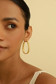 Gold Plated Hoop Earrings In Sterling Silver