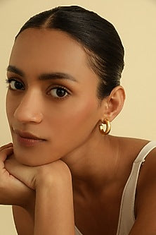 Gold Plated Small Hoop Earrings In Sterling Silver