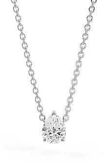 White Rhodium Finish Cubic Zirconia & Crystal Pendant Necklace In Sterling Silver
