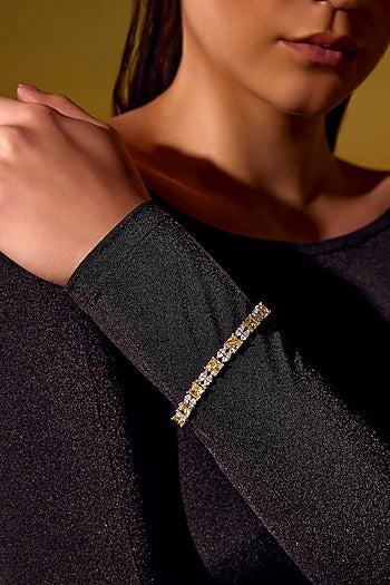White Rhodium Finish Pink Cubic Zirconia Crystal Tennis Bracelet In Sterling Silver
