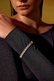 White Rhodium Finish Pink Cubic Zirconia Crystal Tennis Bracelet In Sterling Silver