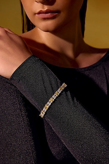 White Rhodium Finish Pink Cubic Zirconia Crystal Tennis Bracelet In Sterling Silver